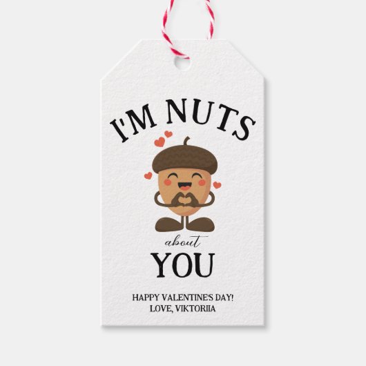 Ik ben gek op je Valentijn eenvoudige grappige har Cadeaulabel (Voorkant)