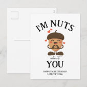 Ik ben gek op je Valentijnsdag Acorn Feestdagenkaart (Voorkant / Achterkant)