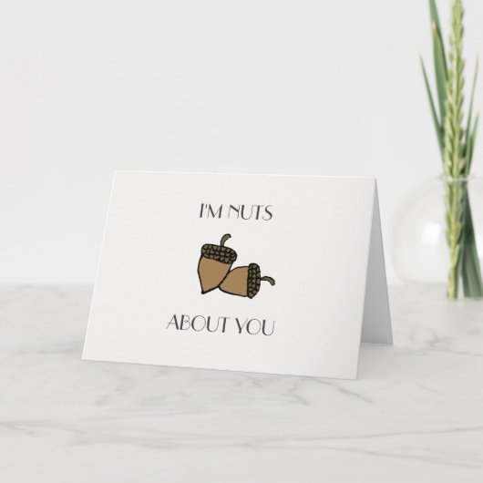 Ik ben gek op je Valentijnse hazelnootkaart Feestdagen Kaart (Voorkant)