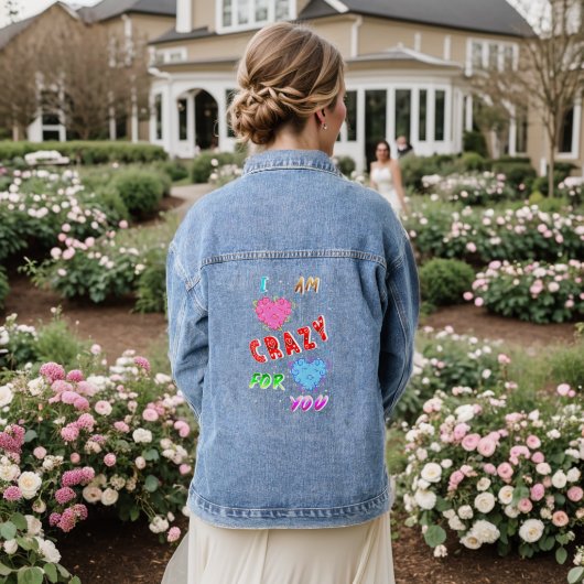 Ik ben gek op jou denim jacket (Huwelijk Achterkant)