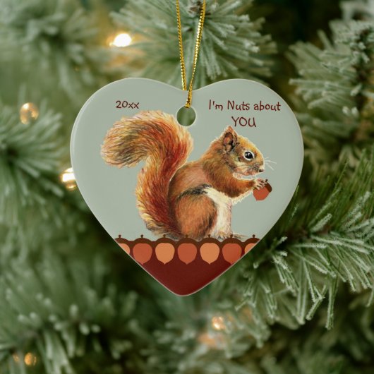 Ik ben gek op jou en alleen jij Fun Squirrel Love Keramisch Ornament (Boom)