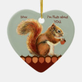 Ik ben gek op jou en alleen jij Fun Squirrel Love Keramisch Ornament (Voorkant)