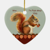 Ik ben gek op jou en alleen jij Fun Squirrel Love Keramisch Ornament (Achterkant)