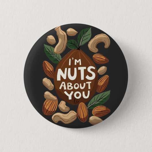 Ik ben gek op jou - Funny Nut Lovers Design Ronde Button 5,7 Cm (Voorkant)