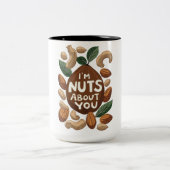 Ik ben gek op jou - Funny Nut Lovers Design Tweekleurige Koffiemok (Center)