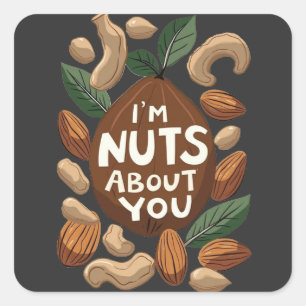 Ik ben gek op jou - Funny Nut Lovers Design Vierkante Sticker
