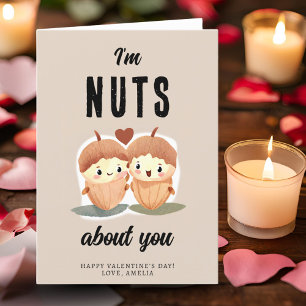 Ik ben gek op jou Grappige Schattige Valentijnsdag Feestdagen Kaart