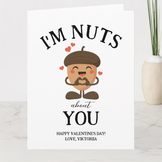 Ik ben gek op jou, simpele grappige eikel voor Val Kaart (Voorkant)