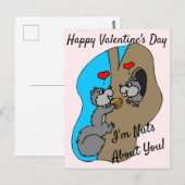 Ik ben gek op jou, Squirrel Happy Valentijnsdag Briefkaart (Voorkant / Achterkant)