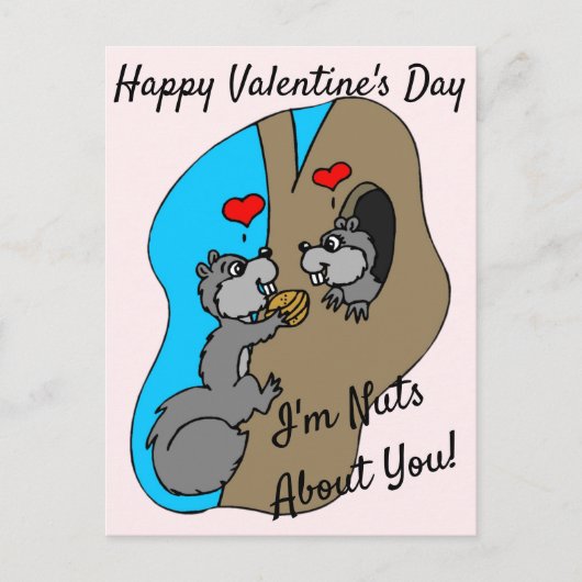 Ik ben gek op jou, Squirrel Happy Valentijnsdag Briefkaart (Voorkant)
