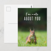 Ik ben gek op jou | Squirrel Modern Funny Fluffy Briefkaart (Voorkant / Achterkant)