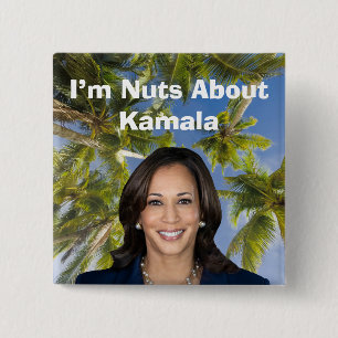Ik ben gek op Kamala Vierkante Button 5,1 Cm