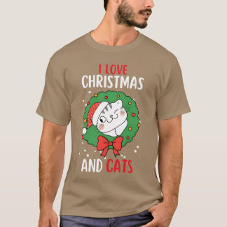Ik ben gek op kerst en katten kattenkerst  t-shirt
