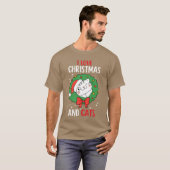 Ik ben gek op kerst en katten kattenkerst  t-shirt (Voorkant volledig)