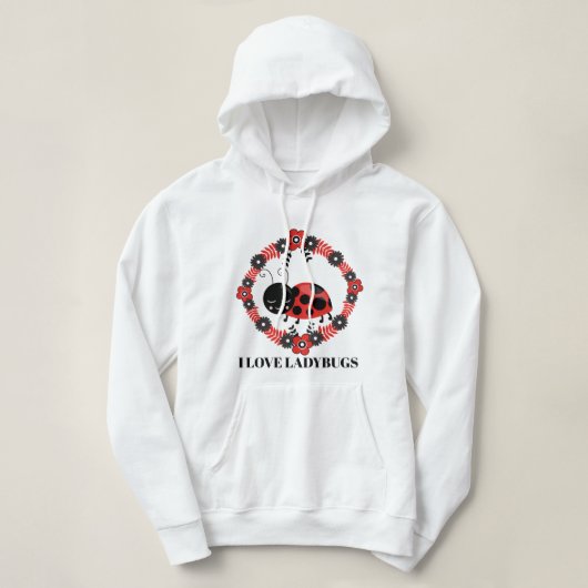 Ik ben gek op ladybugs-vrouwenkuiken hoodie (Design voorkant)