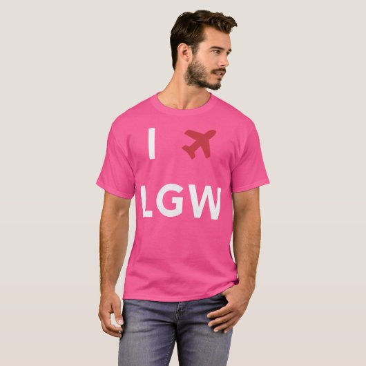 Ik ben gek op London Gatwick LG T-shirt (Voorkant volledig)