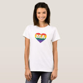 Ik ben gek op Massachusetts Rainbow Heart T-shirt (Voorkant volledig)