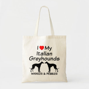 Ik ben gek op mijn twee Italiaanse honden Tote Bag