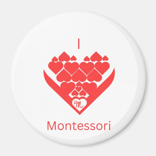 Ik ben gek op Montessori-magneten Magneet (Voorkant)