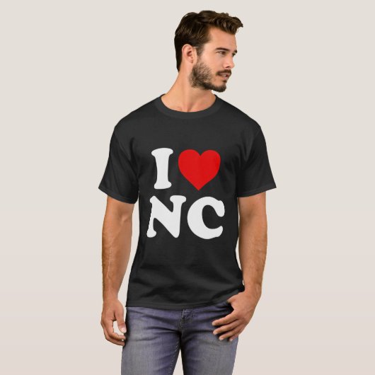 Ik ben gek op NC Heart North Carolina T-shirt (Voorkant volledig)