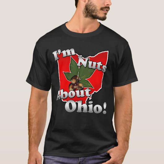 Ik ben gek op Ohio, Funny Red Buckeye Nut T-shirt (Voorkant)
