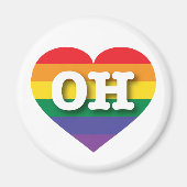 Ik ben gek op Ohio Rainbow Heart Magneet (Voorkant)