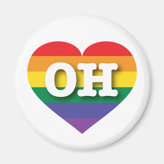 Ik ben gek op Ohio Rainbow Heart Magneet (Voorkant)