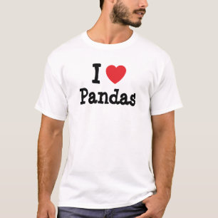 Ik ben gek op Pandas-hart op maat T-shirt