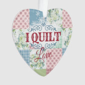 Ik ben gek op patchwork-quilter-naaikerstmis ornament (voorkant)