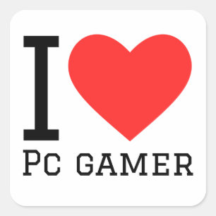 Ik ben gek op pc-gamers vierkante sticker