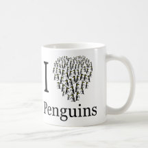 Ik ben gek op pinguïns hart cup