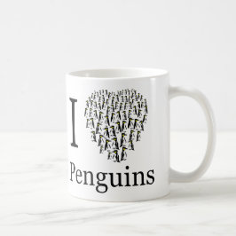Ik ben gek op pinguïns hart cup koffiemok