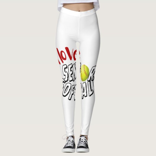 Ik ben gek op softbal Leggings (Voorkant)