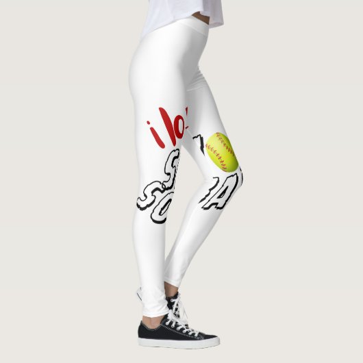Ik ben gek op softbal Leggings (Rechts)