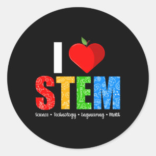 Ik ben gek op Stem Teacher Science Technology Engi Ronde Sticker