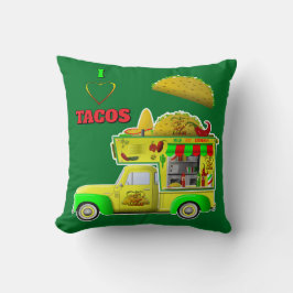 Ik ben gek op Tacos Little Taco Truck Reversible Kussen