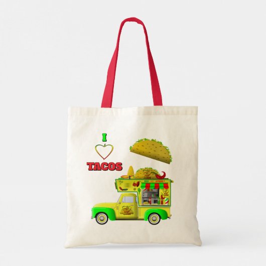 Ik ben gek op Tacos Little Taco Truck Tote Bag (Achterkant)
