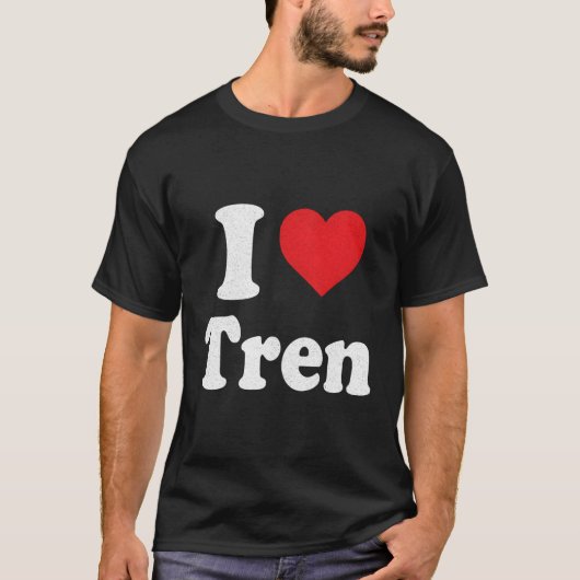 Ik ben gek op Tren Distress T-shirt (Voorkant)