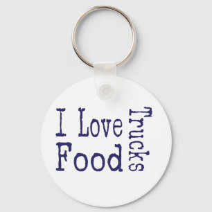 Ik ben gek op voedseltrucks blok sleutelhanger