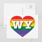Ik ben gek op Wyoming Rainbow Heart Briefkaart (Voorkant / Achterkant)