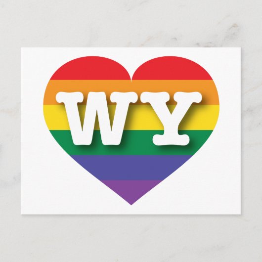 Ik ben gek op Wyoming Rainbow Heart Briefkaart (Voorkant)