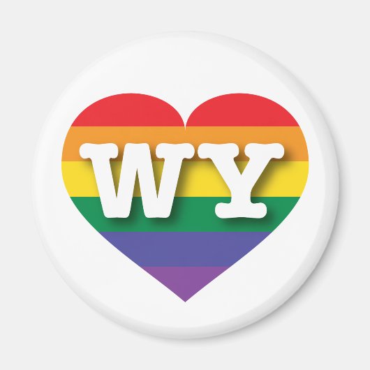 Ik ben gek op Wyoming Rainbow Heart Magneet (Voorkant)