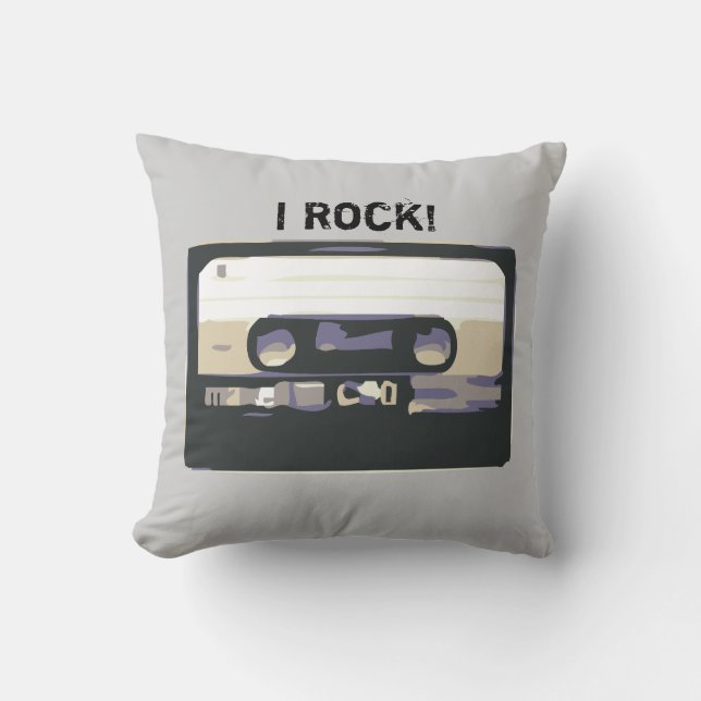 Ik ben gek. Retro Music Cassete Pillow Kussen (Voorkant)