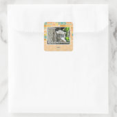 Ik ben gek vierkante sticker (Tas)