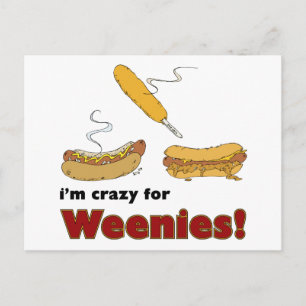 Ik ben gek voor eenden! Corn Chili Hot Dog Briefkaart