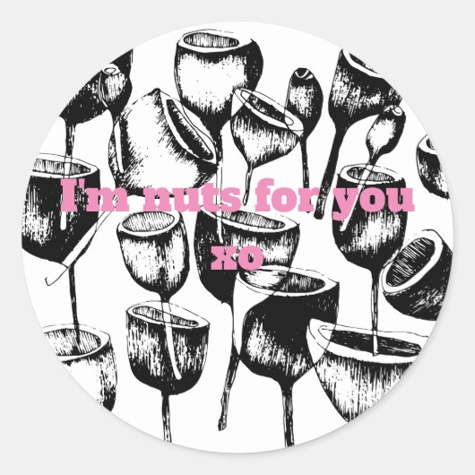 Ik ben gek voor je ronde sticker (Voorkant)