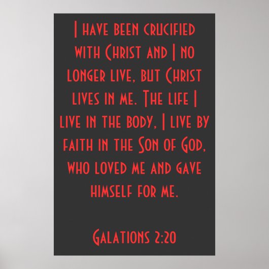 Ik ben gekrousd met Christus... Galatians 2:20 Poster (Voorkant)