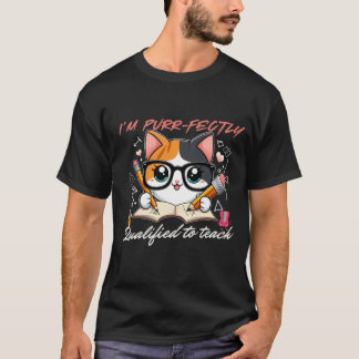 Ik ben gekwalificeerd om leraar kat T-shirt Design