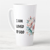 Ik ben geliefd bij God Floral Latte Mok (Linkerhoek)