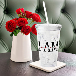 Ik ben geliefd, uitverkoren, waardig, zegevierend, acryl drinkbeker